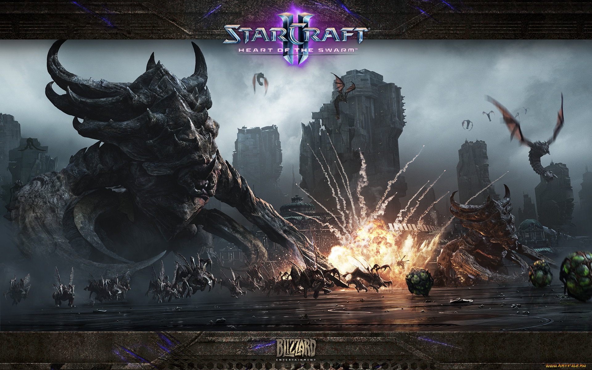 Обои StarCraft II: Heart Of The Swarm Видео Игры StarCraft II: Heart of the  Swarm, обои для рабочего стола, фотографии starcraft, ii, heart, of, the,  swarm, видео, игры, битва Обои для рабочего